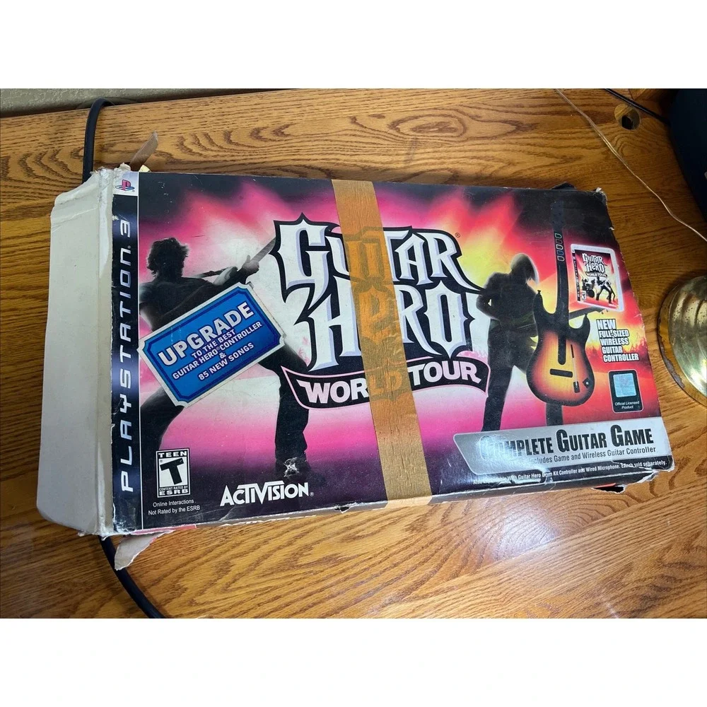 Guitar Hero World Tour PS3 Bundle Wireless Guitar Game Dongle Activision 2008